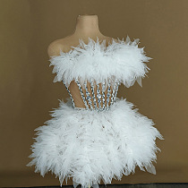 SUPER WHOLESALE |  Flowers Fake Diamond Party Dress