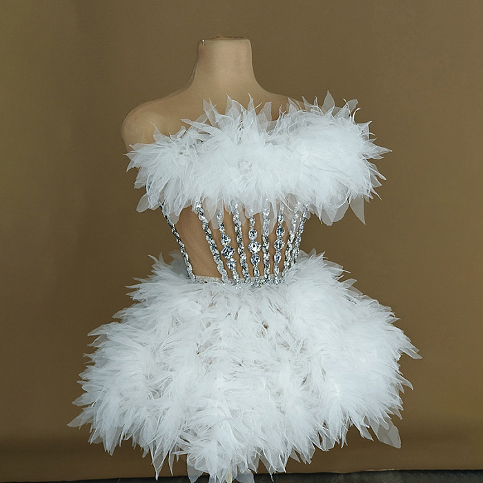 SUPER WHOLESALE |  Flowers Fake Diamond Party Dress