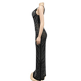 SUPER WHOLESALE |See-through Bling Bling Mini Dress