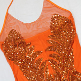 SUPER WHOLESALE | Bling Bling Sequins Halter Dress