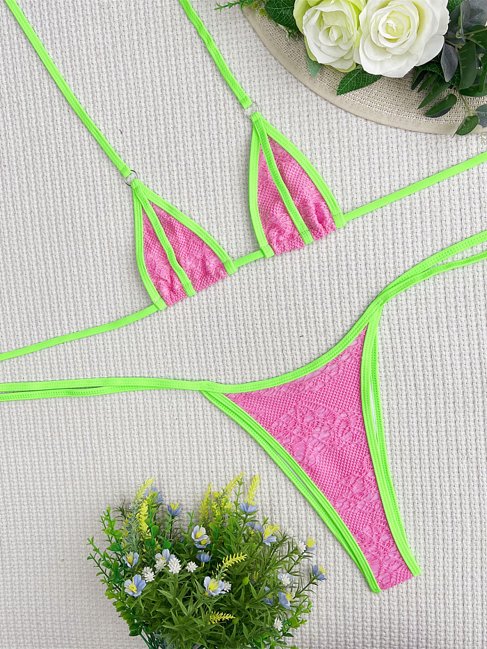SUPER WHOLESALE | Colorblock  Backless Swimsuit with Patchwork Design