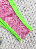 SUPER WHOLESALE | Colorblock  Backless Swimsuit with Patchwork Design