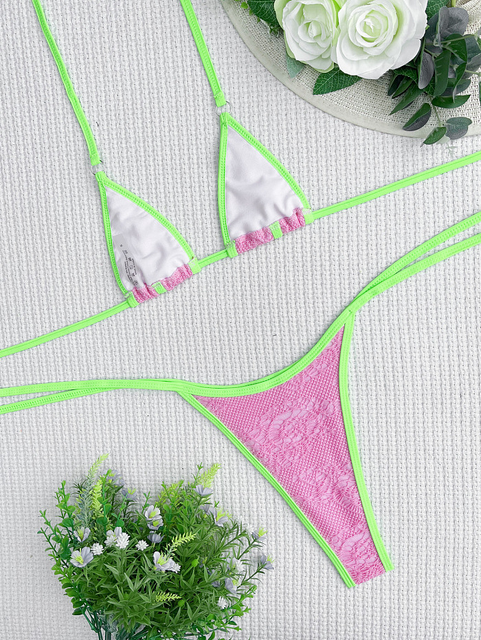 SUPER WHOLESALE | Colorblock  Backless Swimsuit with Patchwork Design