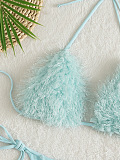 SUPER WHOLESALE | PlushTextured Multicolor Open-back Two-piece Bikini