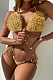 SUPER WHOLESALE | PlushTextured Multicolor Open-back Two-piece Bikini
