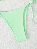 SUPER WHOLESALE | PlushTextured Multicolor Open-back Two-piece Bikini
