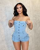 SUPER WHOLESALE | Denim Strapless Romper