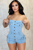 SUPER WHOLESALE | Denim Strapless Romper
