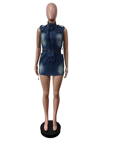 SUPER WHOLESALE | Drawstring Waist Denim Dress