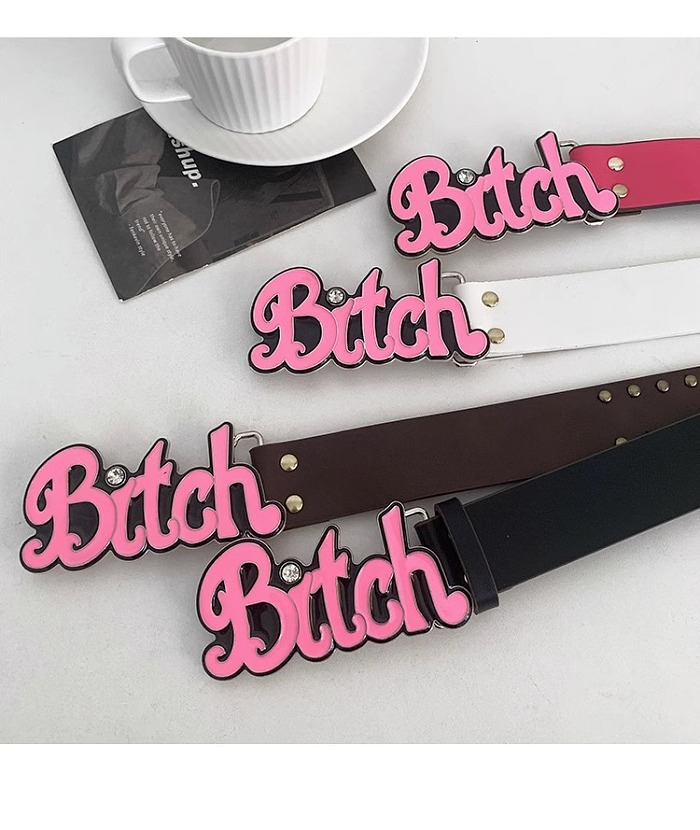 SUPER WHOLESALE | “BITCH”Rivet Belt