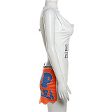 SUPER WHOLESALE | Irregular Hollow-out Dress with Metal Chain, Open Back, and Letter Print