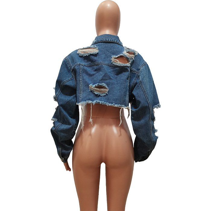 WHOLESALE | Distress Denim Jacket Top