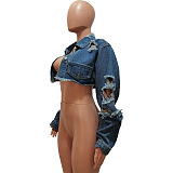 WHOLESALE | Distress Denim Jacket Top