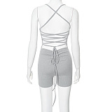 WHOLESALE | Pit Material Back Tie Romper