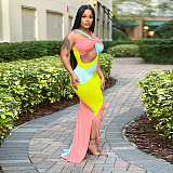 SUPER WHOLESALE | Color Block Strappy Dress