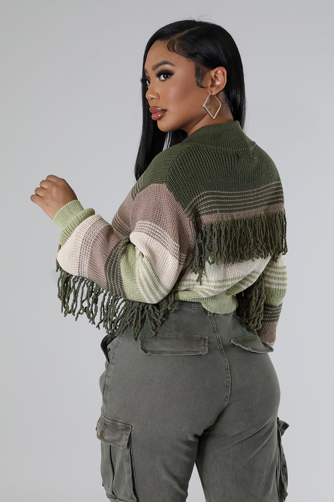SUPER WHOLESALE | Fringe Half Zip Top
