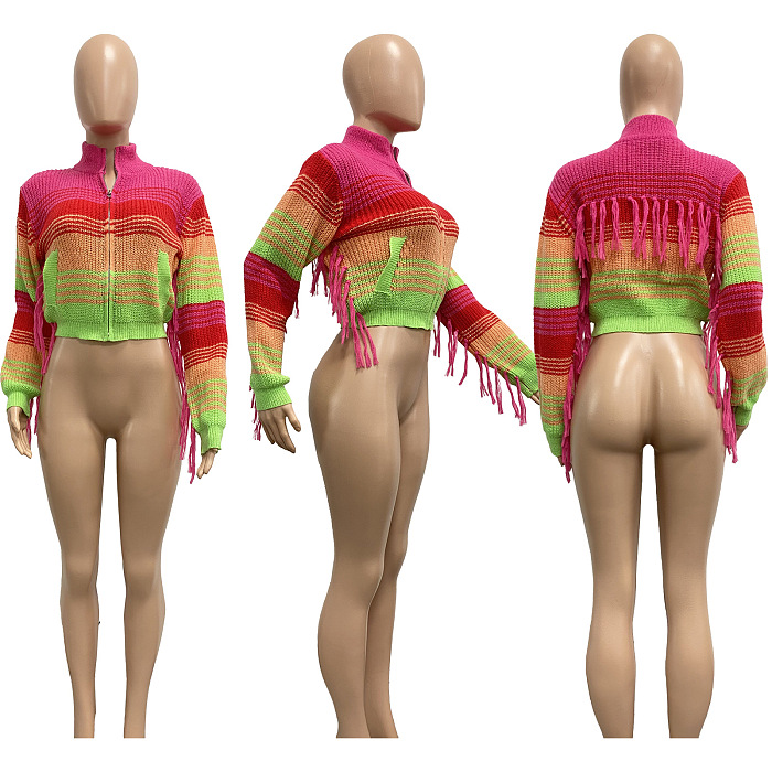 SUPER WHOLESALE | Fringe Half Zip Top