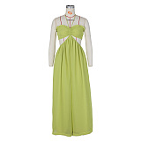 SUPER WHOLESALE | Strapless Halter Jumpsuit in Green