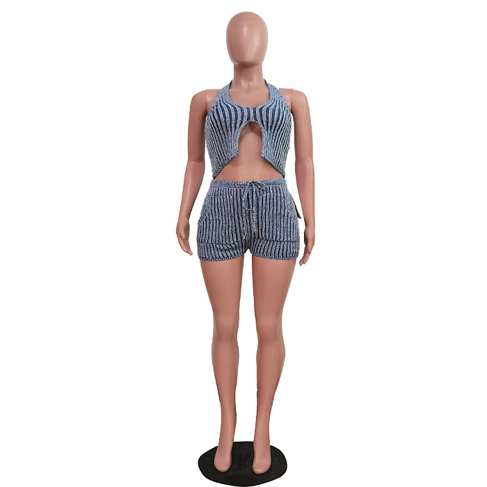 SUPER WHOLESALE | Furry Vest Shorts Set