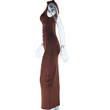 SUPER WHOLESALE | Strapless High Neck Long Dress