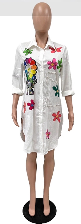 SUPER WHOLESALE | Sunflower Shirt Dress