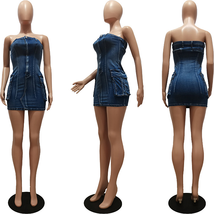 SUPER WHOLESALE | Strapless Cargo Dress