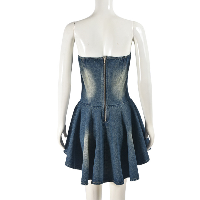SUPER WHOLESALE | Strapless Front Lace-up Dress