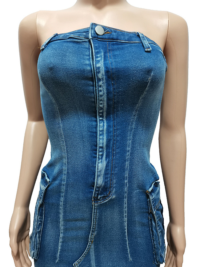 SUPER WHOLESALE | Strapless Cargo Dress