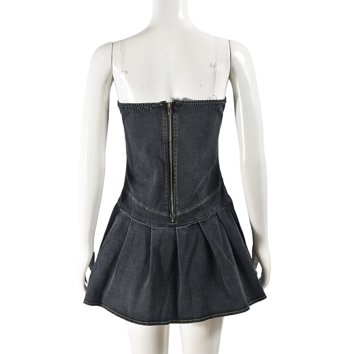 SUPER WHOLESALE | Strapless Back Zip Up Dress