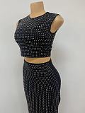 SUPER WHOLESALE | Rhinestone Deco Skirt Set