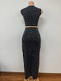 SUPER WHOLESALE | Rhinestone Deco Skirt Set