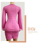 SUPER WHOLESALE | Feather Cuff Mini Dress