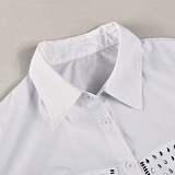SUPER WHOLESALE | Rhinestone Decor Shirt in White