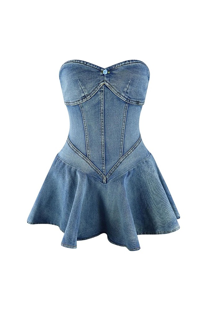 SUPER WHOLESALE | Strapless Flare Bottom Dress