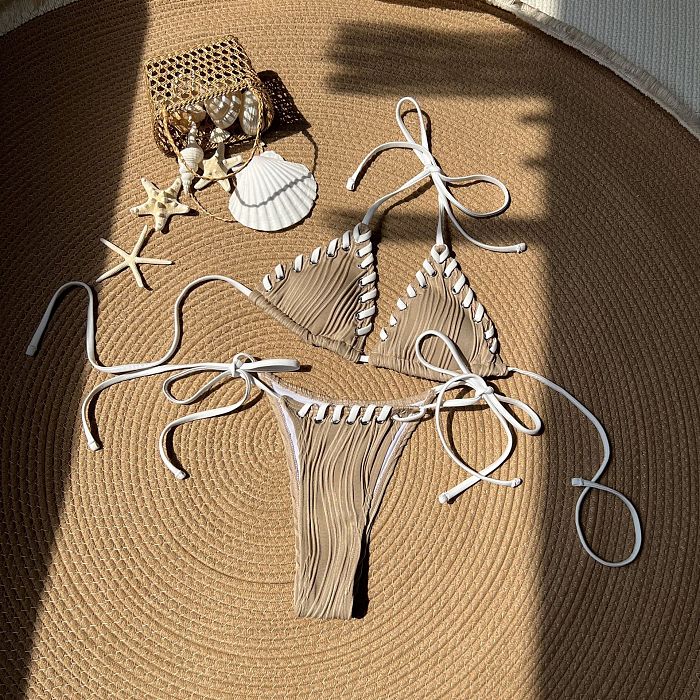 SUPER WHOLESALE | Strappy Hem Bikini Set