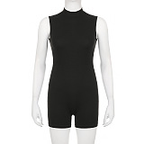 SUPER WHOLESALE | Sleeveless Sculpt Romper in Black