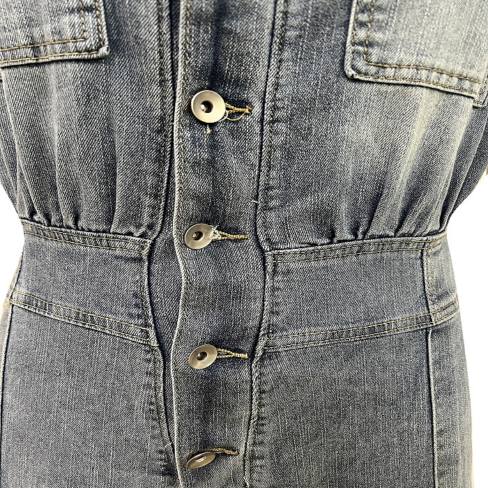 SUPER WHOLESALE | Sleeveless Half Button Up Jumpsuit