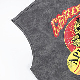 SUPER WHOLESALE | Sleeveless Graphic-printed Crop T-shirt