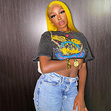 SUPER WHOLESALE | Sleeveless Graphic-printed Crop T-shirt