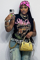 SUPER WHOLESALE | Sleeveless Graphic-printed T-shirt