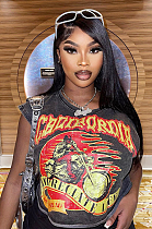 SUPER WHOLESALE | Sleeveless Graphic-printed Crop T-shirt