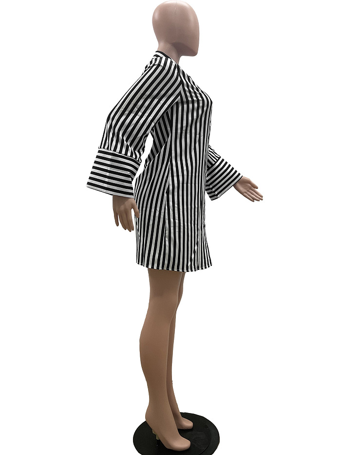 SUPER WHOLESALE | Stripy Shirt Dress
