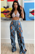 SUPER WHOLESALE | Hollow-out Loose Jeans