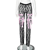 SUPER WHOLESALE |  Lace Pants with Bows