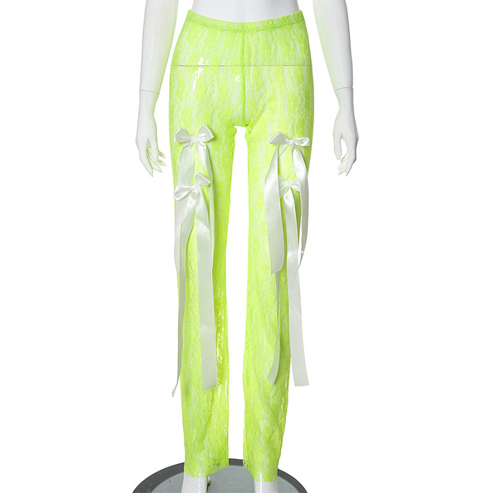 SUPER WHOLESALE |  Lace Pants with Bows