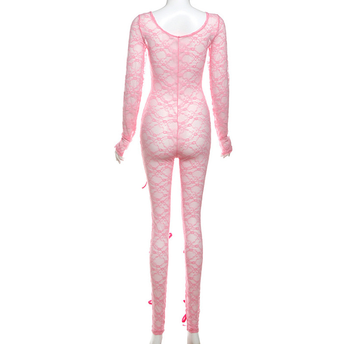 SUPER WHOLESALE |  Lace Jumpsuit with Bows