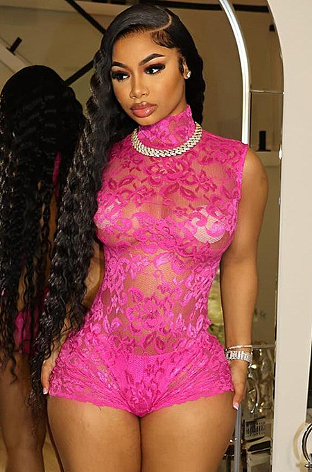 SUPER WHOLESALE | Off-Shoulder See-through Lace Romper