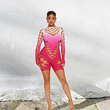 SUPER WHOLESALE | Hollow-out Gradiant Color Romper