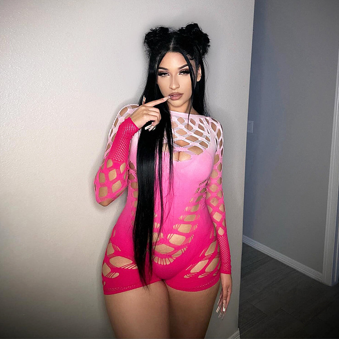 SUPER WHOLESALE | Hollow-out Gradiant Color Romper