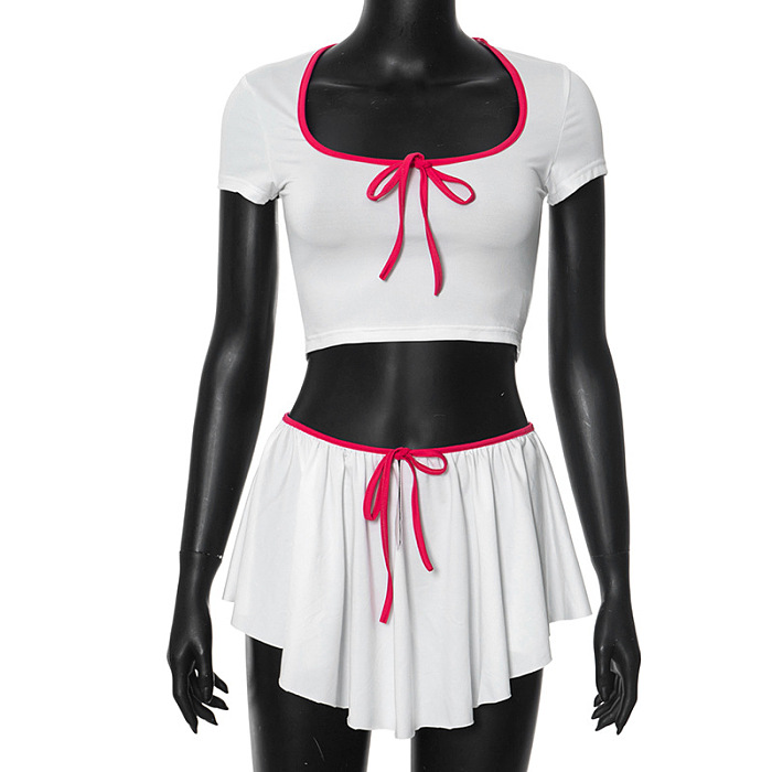 SUPER WHOLESALE | Pleated Skirt Set with Crop Top
